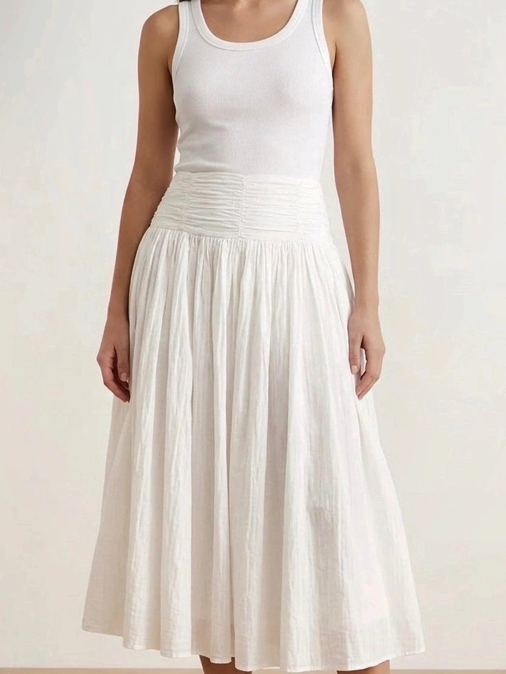 Soft Surroundings Maxi Skirt Cotton White Size XL (B8)